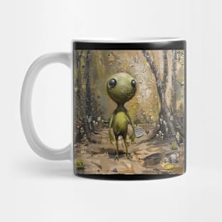 The Little Green Man painting Mug